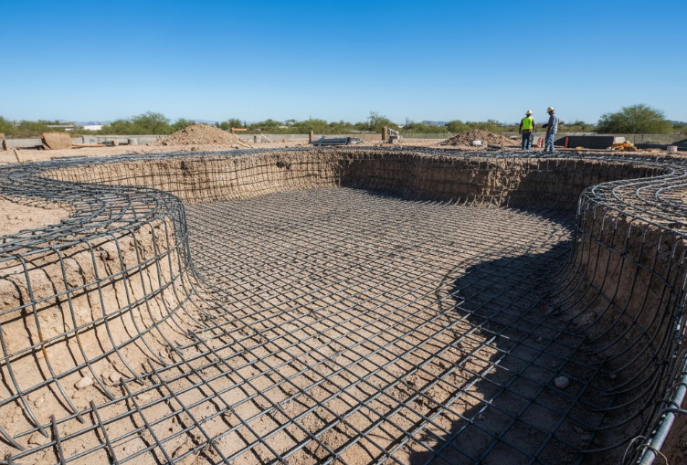 rebar professionally laid for pool