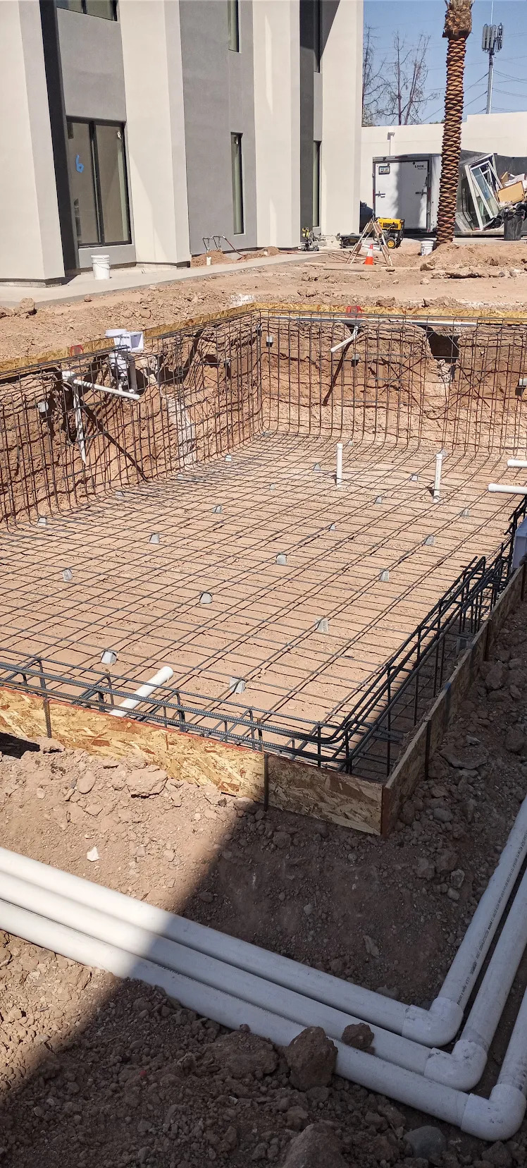custom steel rebar pool installed
